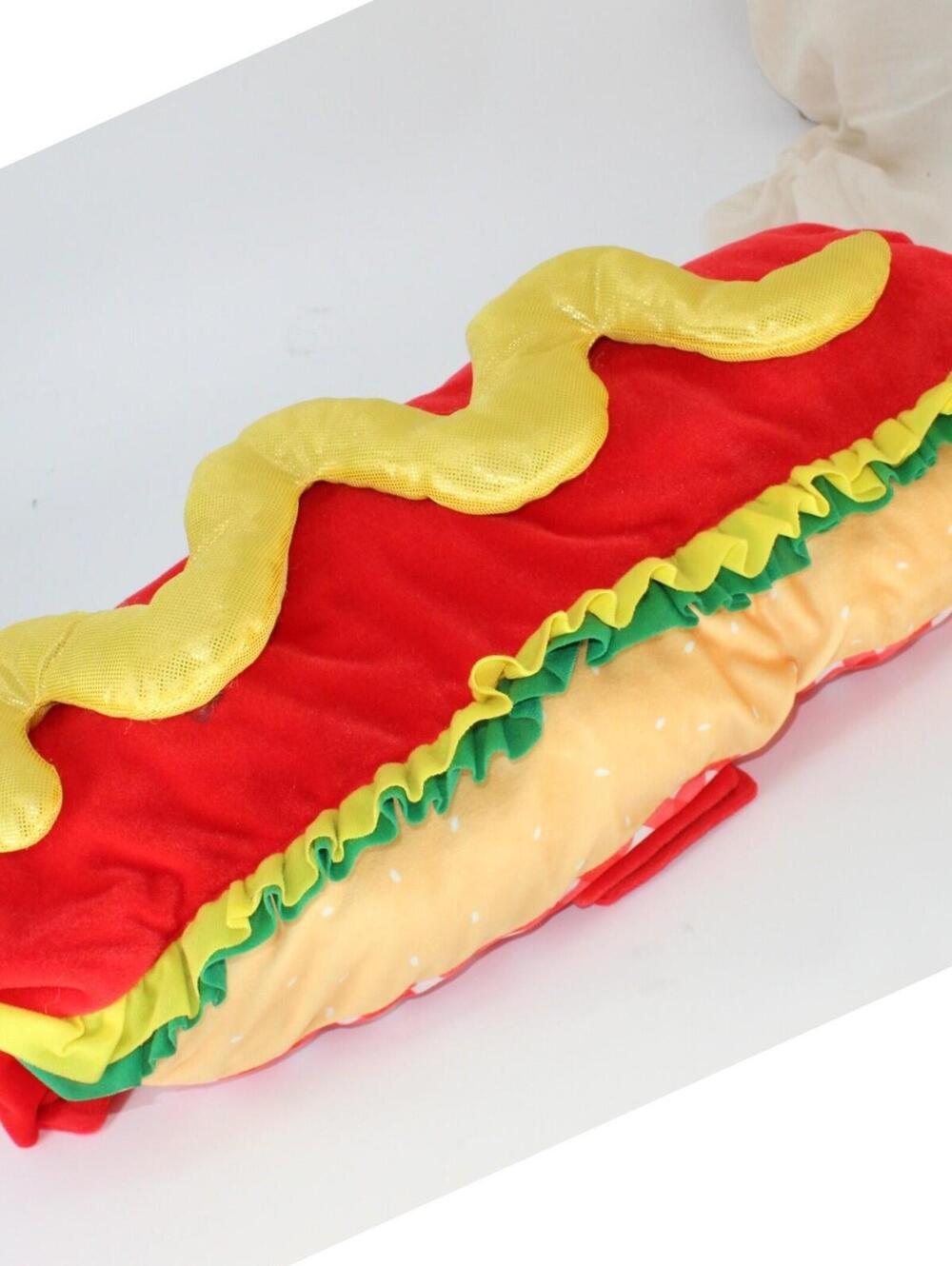 Hot Dog Pet Costume Halloween Outfit Funny Food Novelty Wiener Furry Parade